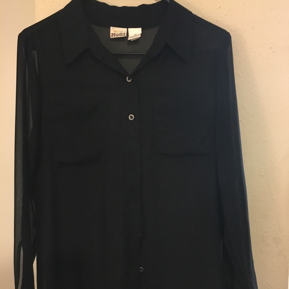 Black Sheer Top. Size medium